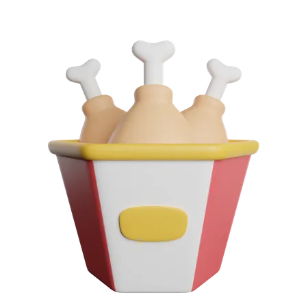 Chicken Bucket  3D Icon