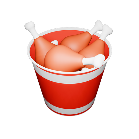 Chicken Bucket  3D Icon