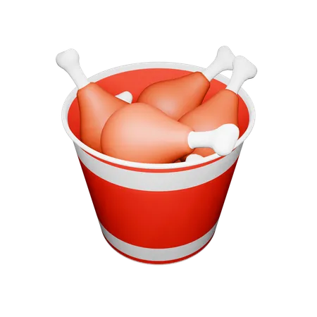 Chicken Bucket  3D Icon