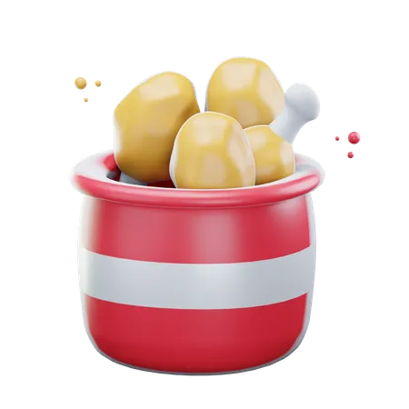 Chicken Bucket  3D Icon