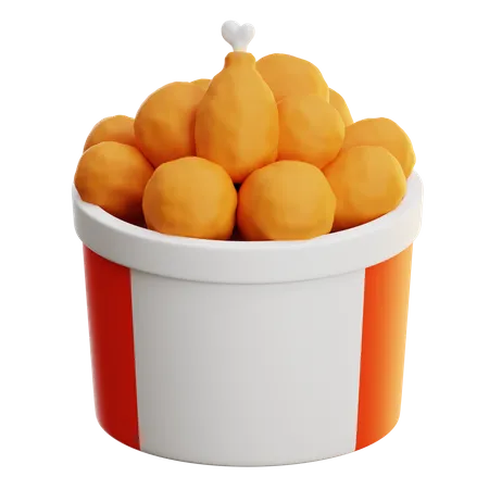 Chicken Bucket  3D Icon