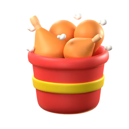 Chicken Bucket  3D Icon