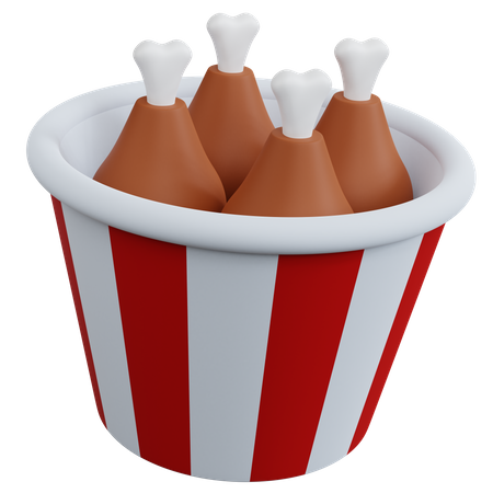 Chicken Bucket  3D Icon