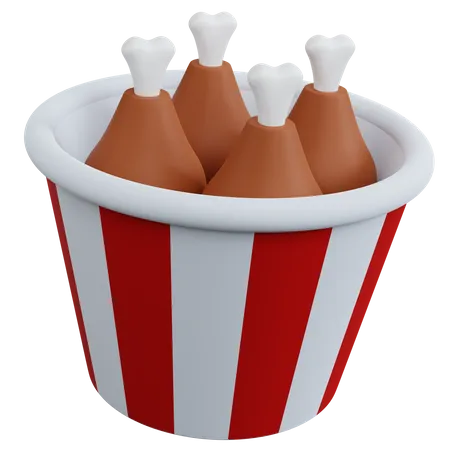 Chicken Bucket  3D Icon