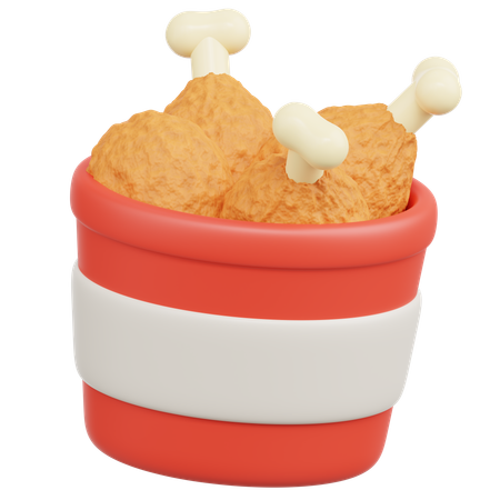 Chicken Bucket  3D Icon