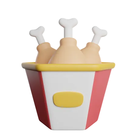 Chicken Bucket 3D Icon