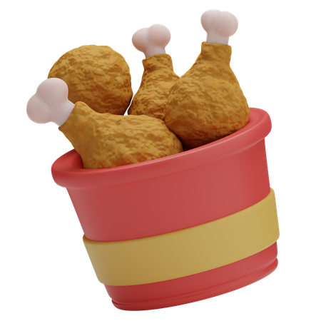 Chicken Bucket 3D Icon