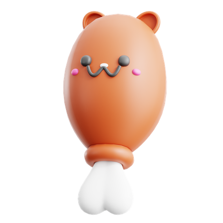 Chicken Cute Food  3D Icon