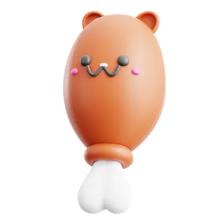 Chicken Cute Food  3D Icon