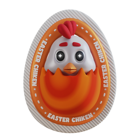 Chicken Easter Egg  3D Sticker