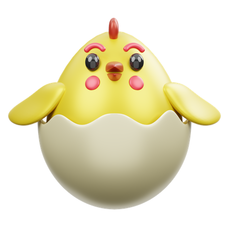 Chicken Egg 3D Illustration