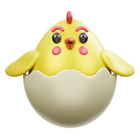 Chicken Egg  3D Illustration