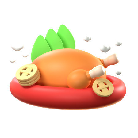 Chicken Fried  3D Icon