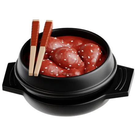 Chicken gochujang  3D Icon