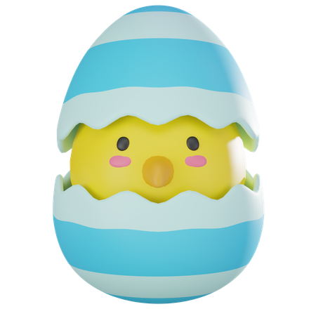 Chicken In Egg  3D Icon