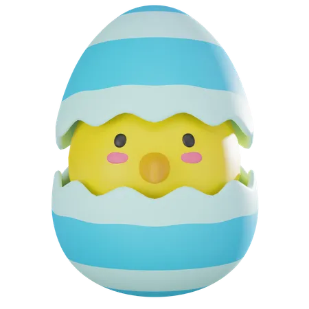 Chicken In Egg  3D Icon