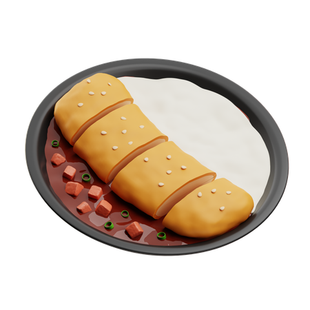 Chicken katsu curry  3D Icon