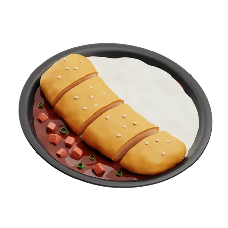 Chicken katsu curry  3D Icon