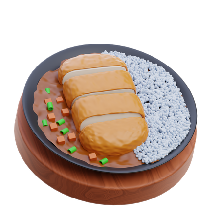 Chicken katsu curry  3D Icon
