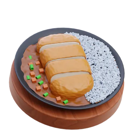 Chicken katsu curry  3D Icon