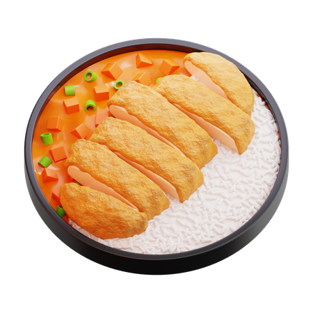 Chicken Katsu Curry Rice  3D Icon