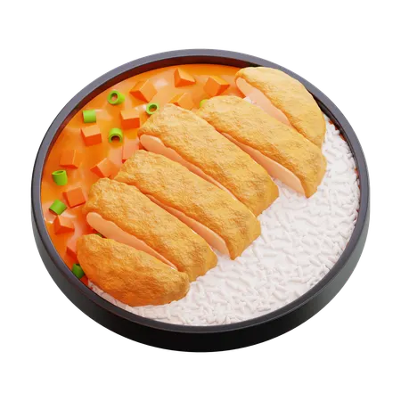 Chicken Katsu Curry Rice  3D Icon