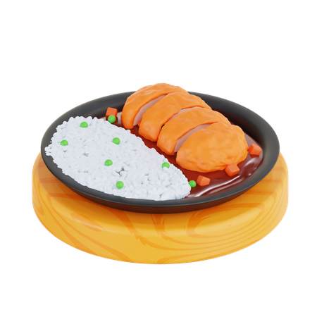 Chicken katsu teriyaki  3D Icon