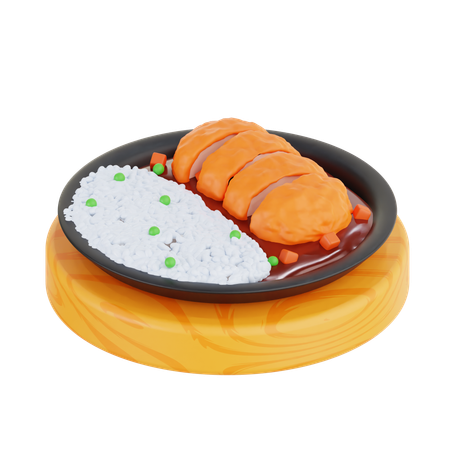 Chicken Katsu Teriyaki  3D Icon