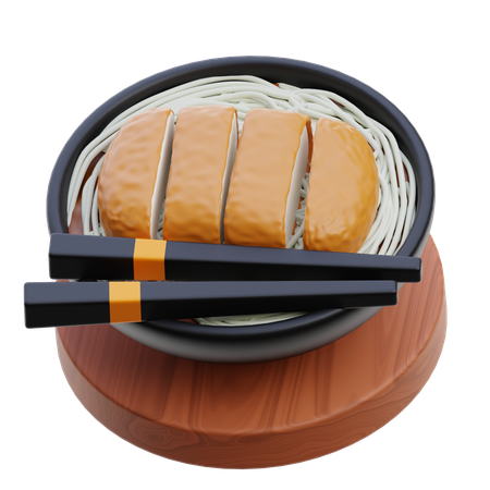 Chicken katsu udon  3D Icon