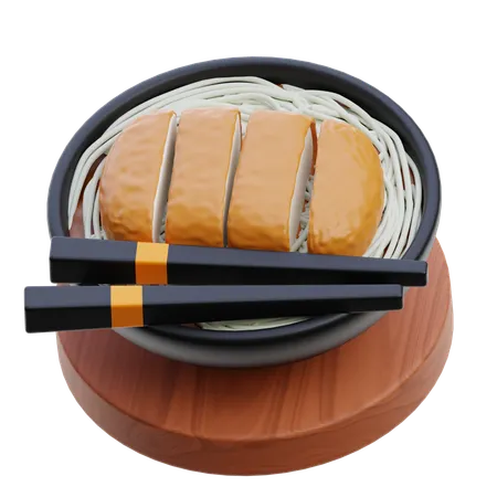 Chicken katsu udon  3D Icon