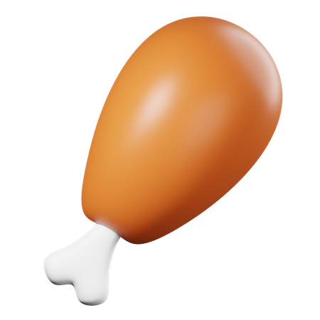 Chicken Leg 3D Icon