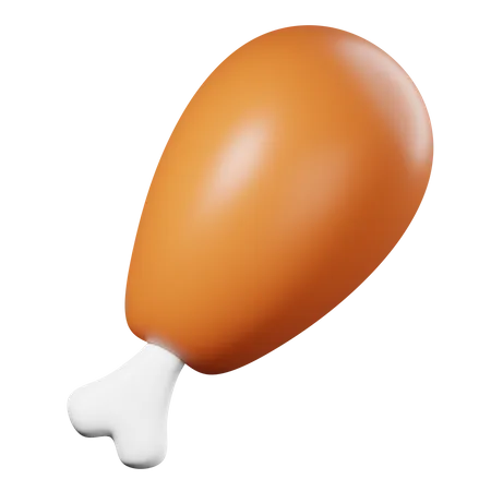 Chicken Leg 3D Icon