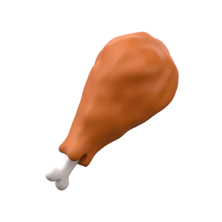 Chicken Leg Piece  3D Icon