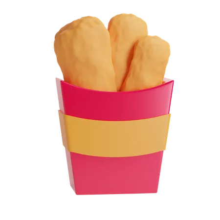 Chicken Nugget  3D Illustration