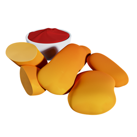 Chicken Nugget  3D Illustration