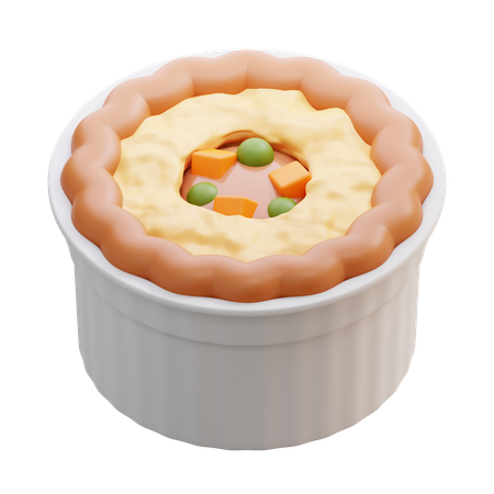 Chicken pot pie  3D Icon