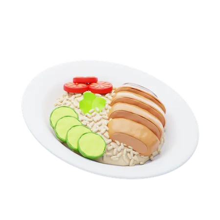Chicken Rice  3D Icon