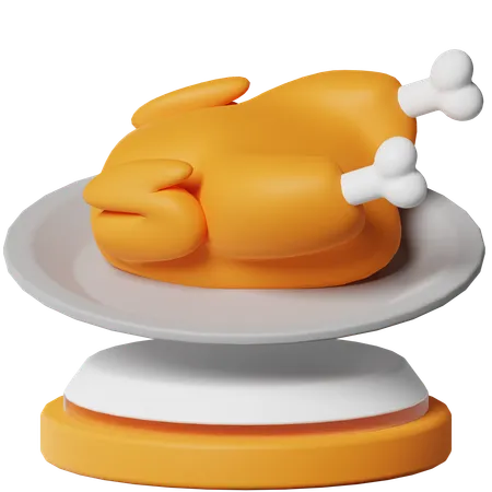 Chicken Roast  3D Icon