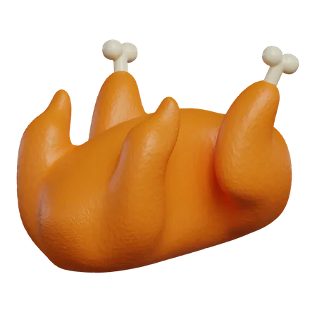 Turkey Chicken Roast 3 D Illustration 3D Icon