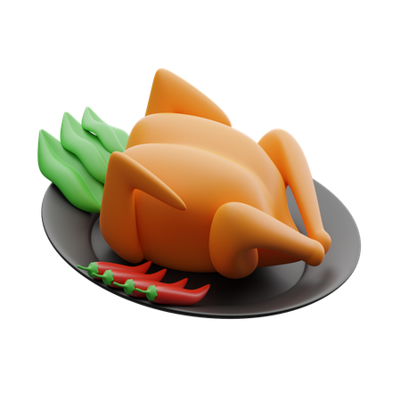 ローストチキン  3D Icon