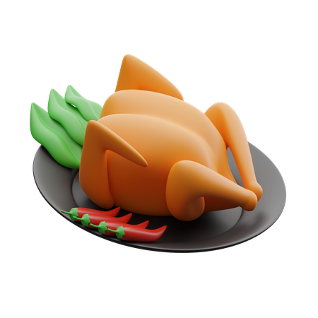 Chicken roasted  3D Icon