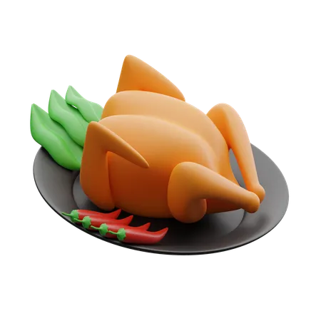 Chicken roasted  3D Icon