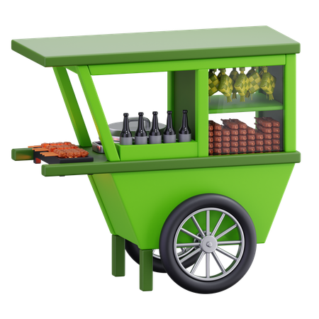 Chicken Satay Stall  3D Icon