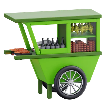 Chicken Satay Stall  3D Icon