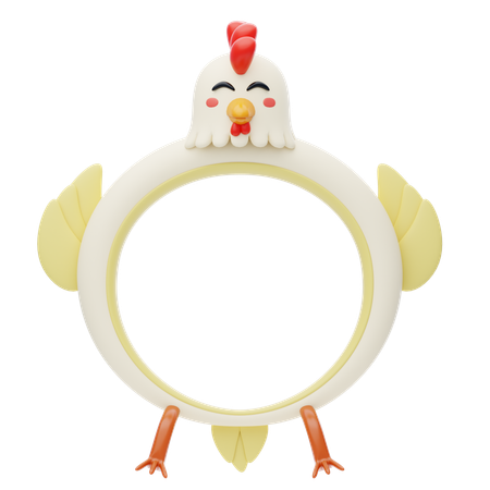 Chicken Shape Animal Frame  3D Icon