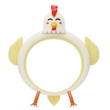 Chicken Shape Animal Frame  3D Icon