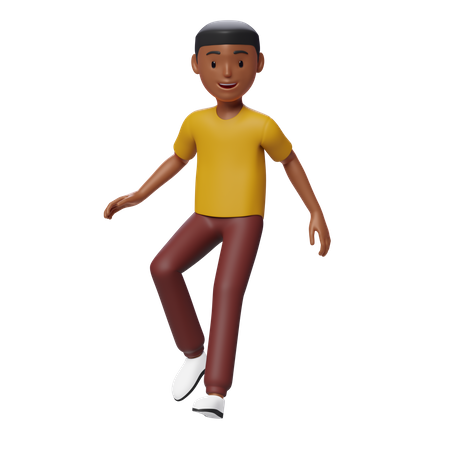 Chico caminando  3D Illustration