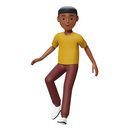 Chico caminando  3D Illustration