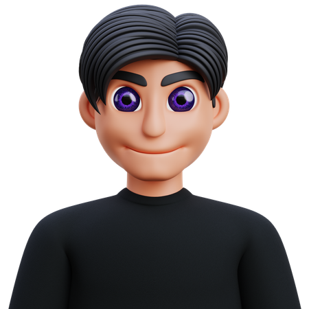 Chico con camiseta negra  3D Icon