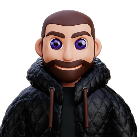 Chico con chaqueta negra  3D Icon